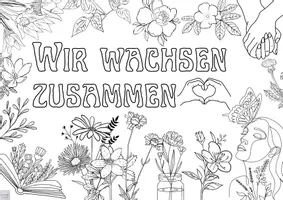 Vorschau - Mal- und Bastelvorlagen - Kooperatives Klassenposter Größe L Klassengemeinschaft zusammen wachsen - Seite 1