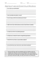 Vorschau - Arbeitsblätter - AB mit Fragen zum Thema "Max Kruse (Schriftsteller)" + Lösungsblatt - Deckblatt