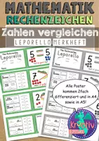 Vorschau - Merkblätter - Zahlen Vergleichen - größer, kleiner, gleich Leporello - Deckblatt