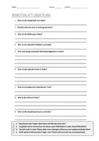 Vorschau - Arbeitsblätter - AB mit Fragen zum Thema "Kuba" + Lösungsblatt + Infografik - Deckblatt