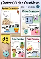 Vorschau - Mal- und Bastelvorlagen - Sommerferien / Ferien - Post-It Countdown - Deckblatt