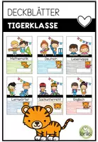 Vorschau - Poster - Deckblätter Tigerklasse – Schnellhefter & Vorlagen für Grundschule - Deckblatt