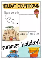 Vista previa - Manualidades / Dibujos para colorear - Summer Holidays / Vacation Countdown - página 1
