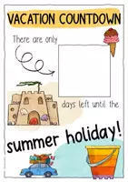 Vista previa - Manualidades / Dibujos para colorear - Summer Holidays / Vacation Countdown - página 2