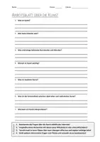 Vorschau - Arbeitsblätter - AB mit Fragen zum Thema "Kunst" + Lösungsblatt + Infografik - Deckblatt