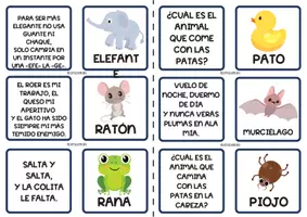Vista previa - Juegos / Gamificación - JUEGO DE ADIVINANZAS SOBRE ANIMALES - página 1