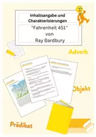 Vorschau - Arbeitsblätter - Inhaltsangabe & Charakterisierungen - "Fahrenheit 451" von Ray Bardbury - Deckblatt