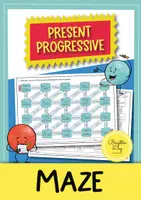 Vorschau - Arbeitsblätter - Present Progressive / Present Continuous: Spiel (Englisch) - Deckblatt