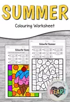 Vorschau - Arbeitsblätter - Summer - Colouring Worksheet - Deckblatt