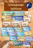 Vorschau - Mal- und Bastelvorlagen - Igelklasse - Tafelkalender / Dauerkalender - Deckblatt