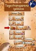 Vorschau - Mal- und Bastelvorlagen - Igelklasse - Tagestransparenz (Stundenplan) - Deckblatt
