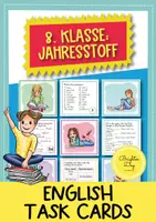 Vorschau - Fördermaterial/Inklusion - Englisch – 8. Klasse: 54 Aufgabenkarten zum Jahresstoff - Deckblatt