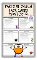 Vorschau - Arbeitsblätter - Parts of Speech - Task Cards (Montessori) - Deckblatt