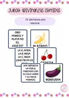Vista previa - Juegos / Gamificación - JUEGO DE ADIVINANZAS SOBRE COMIDAS - Portada