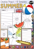 Vorschau - Mal- und Bastelvorlagen - Summer - Creative Project / 10 Templates - Deckblatt