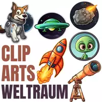 Vorschau - selbst erstellte Cliparts/Grafiken - WELTRAUM - CLIP ARTS - Deckblatt