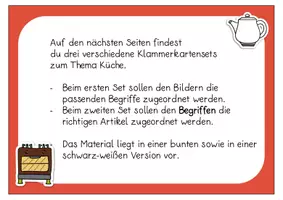 Vorschau - Fördermaterial/Inklusion - In der Küche - Klammerkarten DAZ - Seite 1