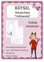 Vorschau - Arbeitsblätter - Rätsel - Vokale einsetzen Halloween - Gruselgeschichte - Deckblatt