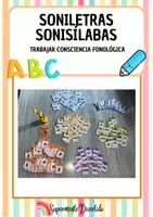 Vista previa - Tarjetas / Manipulativos - CONSCIENCIA FONOLÓGICA (Tarjetas con imagenes y letras) - Portada