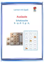 Vorschau - Spiele - Auslaute: Schatzsuche g-k, b-p, d-t - Deckblatt