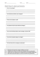 Vorschau - Arbeitsblätter - AB mit Fragen zum Thema "Lastwagen" + Lösungsblatt + Infografik - Deckblatt