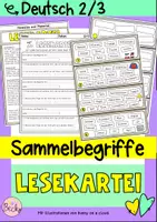Vorschau - Arbeitsblätter - Oberbegriffe, Sammelbegriffe (Lesekartei) - Deckblatt