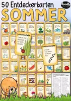 Vorschau - Spiele - 50 Entdeckerkarten für den Sommer (Schule und zu Hause) - Deckblatt
