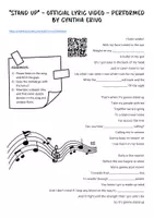 Vorschau - Arbeitsblätter - working with songs, Stand Up Cyntia Erivo, gap text and exercises - Seite 1