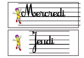 Aperçu - Affichage - Date cursive majuscule - Page 1