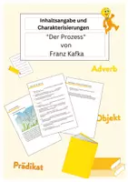 Vorschau - Arbeitsblätter - Inhaltsangabe & Charakterisierungen - "Der Prozess" von Franz Kafka - Deckblatt
