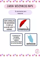 Vista previa - Juegos / Gamificación - JUEGO DE ADIVINANZAS SOBRE ROPA Y ACCESORIOS - Portada