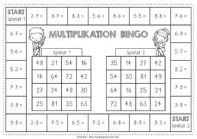 Vorschau - Stationenlernen - Bingo Multiplikation | Einmaleins | Mathe Klasse 2 - Seite 2