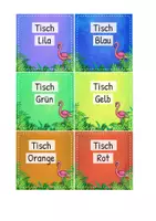 Vorschau - Mal- und Bastelvorlagen - Flamingoklasse - Tischfarben und Tischnummern - Seite 2