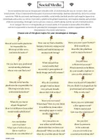 Vorschau - Arbeitsblätter - Social Media - Prompts Speaking and Writing -Karten und AB - Seite 1