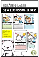Vorschau - Poster - Stationsschilder für Stehrahmen – Stationenbetrieb - Eisbärenklasse - Deckblatt