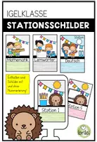 Vorschau - Poster - Stationsschilder für Stehrahmen – Stationenbetrieb – Igelklasse - Deckblatt
