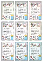Vorschau - Mal- und Bastelvorlagen - Summer Greetings - Bubbles and Confetti / Geschenk Englischunterricht - Seite 1