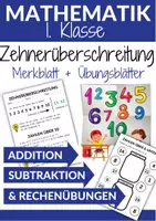 Vorschau - Arbeitsblätter - Zehnerüberschreitung 1. Klasse Mathematik Merkblätter & Übungsblätter - Deckblatt
