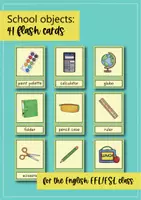 Vista previa - Tarjetas / Manipulativos - School Objects: Flash Cards // 41 Tarjetas con imágenes (inglés) - página 2