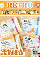 Vorschau - Bildkarten - Back to School: Willkommen / Klassenraum Deko in RETRO - Deckblatt