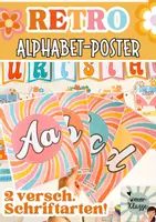 Vorschau - Poster - Alphabet Poster / Klassenraum Deko in RETRO / Classroom Management - Deckblatt