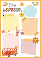 Vorschau - Poster - Back to School Steckbrief / Klassenraum Deko in RETRO / Kennenlernen Blatt - Seite 2