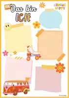 Vorschau - Poster - Back to School Steckbrief / Klassenraum Deko in RETRO / Kennenlernen Blatt - Seite 3