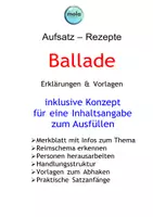 Vorschau - Stundenentwürfe - Aufsatz-Rezepte: Ballade - einfach bis schwer - Deckblatt