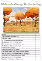 Vorschau - Arbeitsblätter - Bildbeschreibung "der Herbst" DaZ / Deutsch - Seite 1
