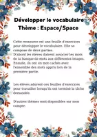 Aperçu - Préparation de séance / Séance complète - Extra vocabulary - Space / Vocabulaire - Espace - Page de couverture