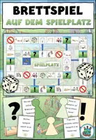 Vorschau - Spiele - Brettspiel / Spielplan "Auf dem Spielplatz" 2-fach differenziert DaZ / DaF / Deutsch - Deckblatt