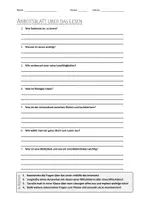 Vorschau - Arbeitsblätter - AB mit Fragen zum Thema "Lesen" + Lösungsblatt - Deckblatt