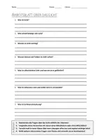Vorschau - Arbeitsblätter - AB mit Fragen zum Thema "Licht" + Lösungsblatt + Infografik - Deckblatt