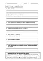 Vorschau - Arbeitsblätter - AB mit Fragen zum Thema "Lieder" + Lösungsblatt + Mindmap + Infografik - Deckblatt